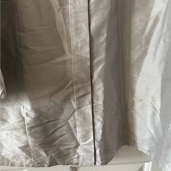 Chico’s Tunic/Blouse, 2, Dove Grey, 3/4 Lgth Sleeves, Collared 100% silk NWOT - Picture 6 of 9